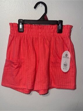 wonder nation Coral Pink Elastic-Waist Terry Shorts